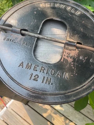 Husillo amortiguador de estufa de 12 pulgadas de hierro fundido americano Griswold pintado nuevo de stock Foto 1 de 4