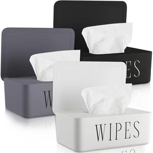 3 Pack Baby Wipes Dispenser Refillable Wipe Holder with Lid Toilet Container ... - Picture 1 of 7
