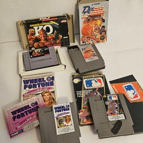 Lote de 4 Juegos Nintendo SNES NES Double Dribble WOF MLB George Foreman - PROBADOS 