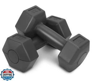 4lb Pair Hex Dumbbells, 2lb Each, Hex Shape for Stability, Compact for Easy P - Picture 1 of 5