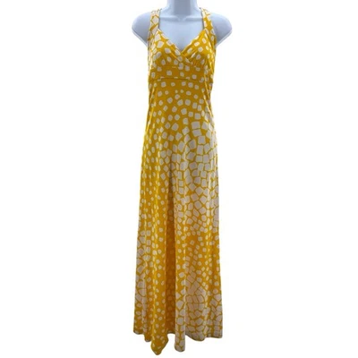Maxi Vestido DVF Diane von Furstenberg Seda 6 Amarillo Halter Resort Noche Foto 1 de 4