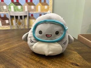 Squishmallow Gordon The Gray Shark Scuba Mask KellyToy Plush 8" Sealife Squad - Picture 1 of 3