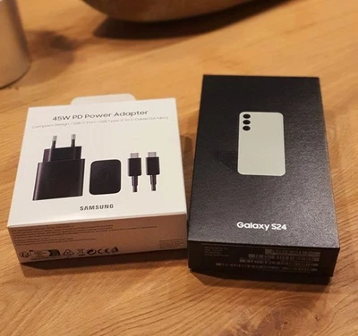 Samsung Galaxy S24, 256 GB Speicher, 50MP, Marmorgrau wie NEU + Samsung 45W AD - Bild 1 von 3