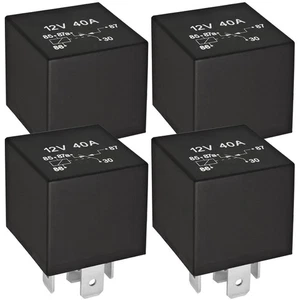 Relé 12V 40A (paquete de 4), 12V 40A 5 pines SPST relé automotriz reemplazo 584416 4 - Imagen 1 de 6