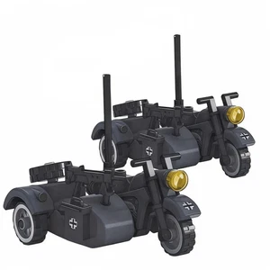 WWII German Military Motorcycle with Removable Sidecar (Grey) Building Blocks Se - Picture 1 of 8