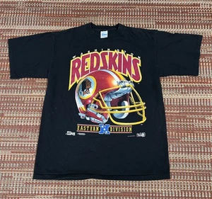 Camicia Vintage Washington Redskins NFL Salem 1991 Casco Logo Nera Grande - Foto 1 di 10