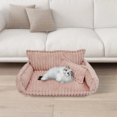 Pet Couch Calming Bed with Removable Washable Cover & Pillow for Dog and Cat - Image 1 of 4