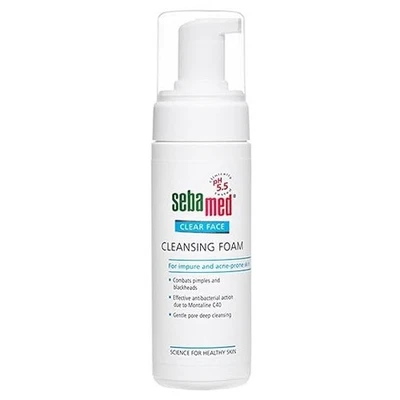 Espuma limpiadora facial transparente Sebamed para pieles propensas al acné 150 ml I pH 5,5 I suave,  Foto 1 de 4