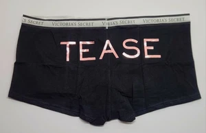 Victoria's Secret Panty Low Rise Tease Logo Boyshort Black XL - Picture 1 of 6