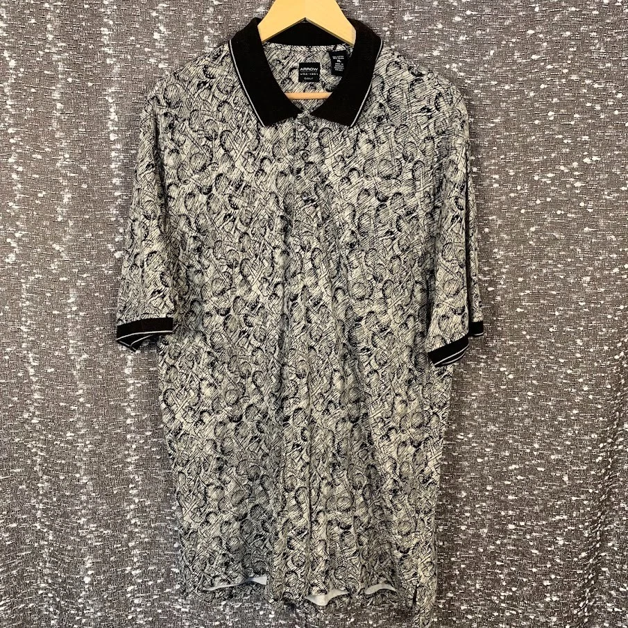 Vintage Arrow Short Sleeve Polo Shirt Golf All Over Pattern Men's XL - Image 1 of 4
