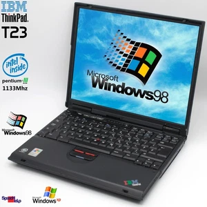 Notebook IBM THINKPAD T23 Intel Pentium 3 1133MHZ Laptop Windows 98 80GB HDD Ok - Picture 1 of 9