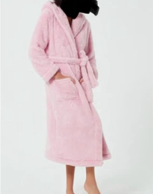 Linea Lux Dressing Gown Robe House Coat Hooded Pale Pink Brand New Tags 16 - 18 - Image 1 of 4