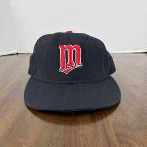 Vintage Minnesota Twins New Era Fitted Hat Size 6 7/8 100% WOOL Made in USA - Picture 1 of 11