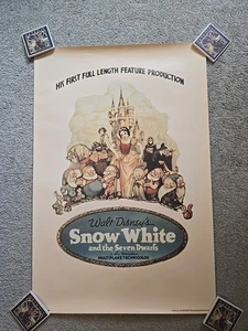 1980er 24" x 36" Schneewittchen und die sieben Zwerge Kunst ein Bild Filmplakat ROLLE - Bild 1 von 4