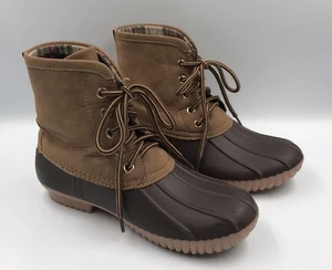 Marley Lilly Duck Schnee Regen Stiefel Mädchen Größe 2 braun hellbraun kariert - Bild 1 von 10