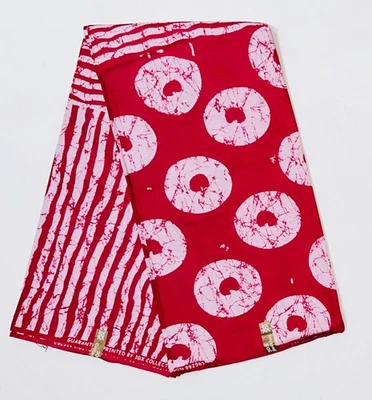 Tela africana/Ankara - Rojo, blanco diseño 'Omi Tuntun', patio o al por mayor Foto 1 de 4