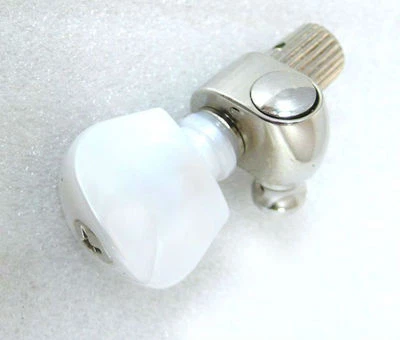 nickel plated 5th string banjo machine head-pearl white button,one piece- 329N-W - Image 1 of 4