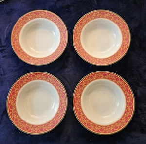 RAYMOND WAITES ANCIENT KINGDOM 8,5" SCHÜSSELN (4) Rot/Gold Wappen Salat/Suppe/Müsli - Bild 1 von 6