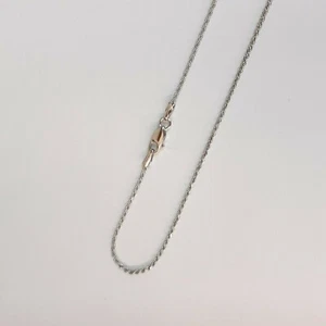 collana oro bianco 18 kt 750 % donna uomo lavorata misura 45 maglia corda - Foto 1 di 4