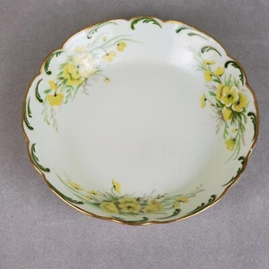 9in Limoges Decorative Plate 1894-1914 Yellow Flower Design Gold Gilded Rim - Picture 1 of 9