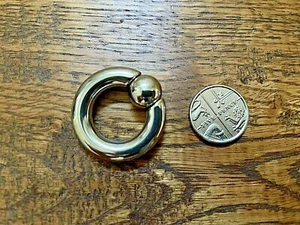 x1 Heavy Gauge 2g 6mm Captive Bead Ring Surgical Steel Spring Loaded Piercing PA - Picture 1 of 4