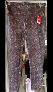 Spanx Kunstleder Schlangenleder glänzend mokka braun Damengröße 2X neu mit Etikett 28" Schrittlänge - Bild 1 von 6