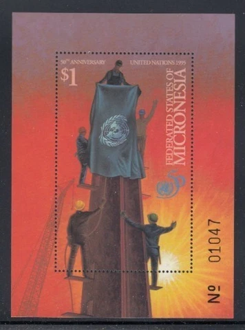 MICRONESIA 50th Anniversary of United Nations MNH souvenir sheet Cover