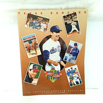 1993 Texas Rangers Official Souvenir Program Nolan Ryan Farewell - Image 1 of 2