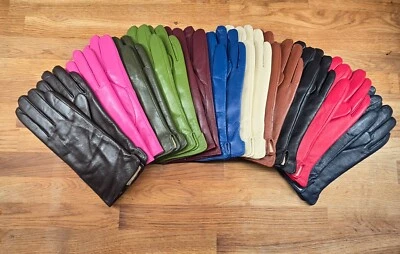 Womens Ladies Super Soft Premium Quality Real Leather  Gloves Winter Fully Lined - Image 1 of 4