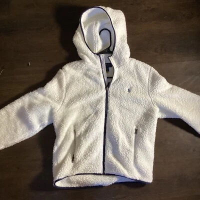 Chaqueta polar blanca Polo Ralph Lauren para niños adolescentes Foto 1 de 4