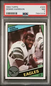 Dennis Harrison 1984 Topps #329 PSA 7 casi como nuevo Philadelphia Eagles - Imagen 1 de 2