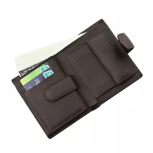 Neuf Qualité Jinbaolai Cuir Véritable à Deux Volets Pièce Poche Id Crédit Cartes - Picture 1 of 5