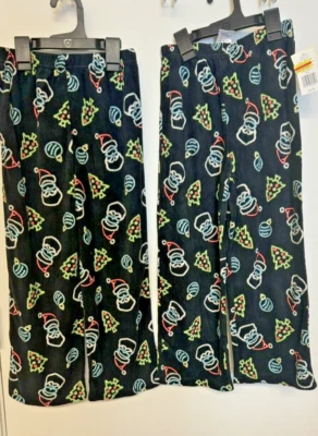 Lote de 2 Pantalones de Salón para Dormir Navidad Niños Cuddl Duds Polar Pijamas Pequeños 6-7 Foto 1 de 3