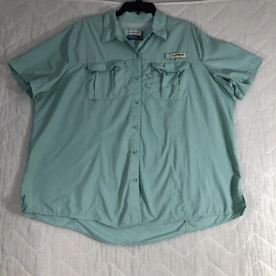 Magellan Shirt Women's Plus 2X Light Blue Laguna Madre S/S Buttoned Fish Gear - Image 1 of 4