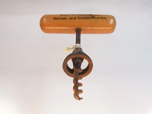Sacacorchos antiguo Sajonia con mango de madera elevador de cápsulas fuente Lauchstadt 1920 - Imagen 1 de 7