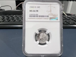 1943-D 10c Mercury Dime NGC MS 66 FB Full Band Obverse Toning (CD) - Picture 1 of 5