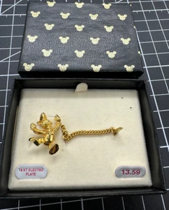 Vintage Disney Donald Duck goldfarbene Krawattennadel Anstecknadel in Box 18k Elektroplatte - Bild 1 von 4