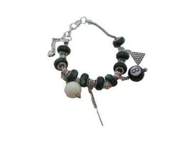 Pulsera con dije de billar piscina 8 bolas temática artesanal estilo euro cuentas Foto 1 de 4