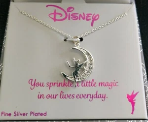 NIB Disney Tinkerbell ~Fine Silver Plated~ Necklace + Pendant - Picture 1 of 4