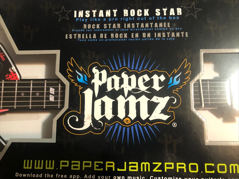 Paper Jamz Pro Series Guitar Red Yellow #6288 Instant Rock Star WowWee - Image 1 of 4