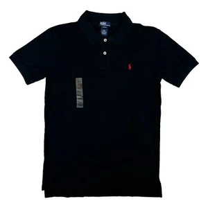 Polo Ralph Lauren Short Sleeve Boy's Solid Polo Shirt - Black (Red) - Sz: 16/18 - Picture 1 of 3