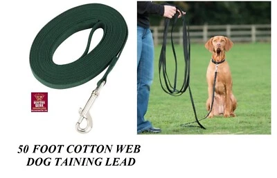 THERAPET OR GG Pet Supplies PREMIUM DOG TRAINING LEAD COTTON Web Webbing 50 Foot TRAINER Leash