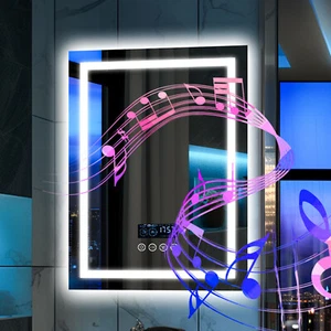 28x36" Anti-Fog LED Bathroom Mirror Smart Wall Mirror Built-in Bluetooth Speaker - Picture 1 of 15
