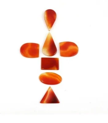 7 Piece Set of Natural Red Onyx Multi Shape Size 18x25-20x40 MM Loose Gemstone - Image 1 of 4