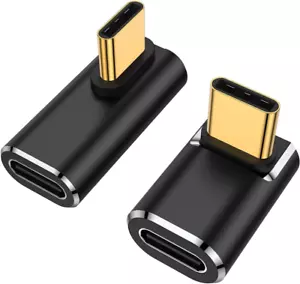 USB C 90 Degree Adapter (Two Styles), USB Type C Right Angle Extender Connector - Picture 1 of 12