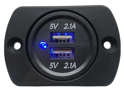 DUAL USB 4.2A CHARGER 12V 24V SOCKET OUTLET FLUSH MOUNT 4X4  CAR MARINE AU - image 1 of 4