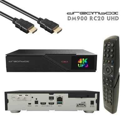 Dreambox DM900 RC20 4K E2 Linux PVR 1x DVB-S2X MS Twin Receiver Schwarz 1TB HDD - Bild 1 von 4