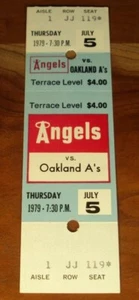 Rickey Henderson Rookie HIT #13 ROE #1 FULL Ticket 1979 Athletics A's @Angels - Picture 1 of 5