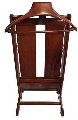 意大利 Fratelli Reguitti HENRY HANGER 木制代客架 带按裤机 — 第 1/4 张图片