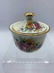 Royal Stuart Spencer Stevenson Bone China Sugar Bowl Floral Lidded England 2.5" - Picture 1 of 12